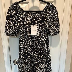 Who What Wear Black and White Midi Dress - NWT
